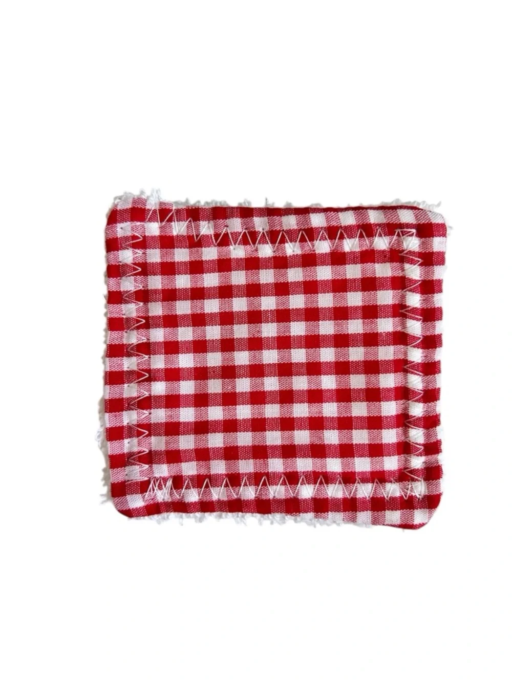 Hand Crafted 100% Cotton Colorful Red Gingham Reusable Facial Makeup Wipes